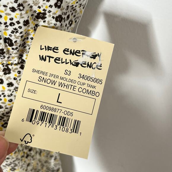 Vintage Lei Y2K Tank Top Women Large Cream Ditsy Floral Coquette Fairy Deadstock - Picture 6 of 10